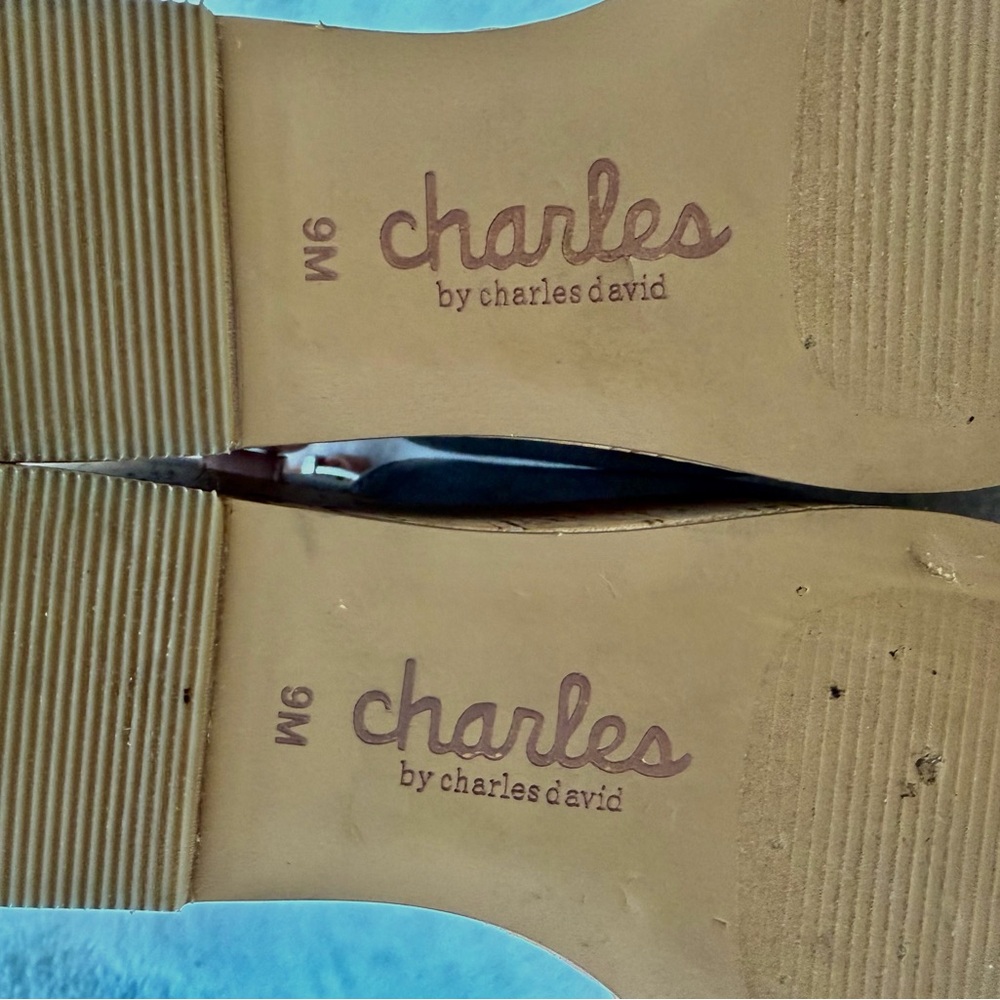 Charles Charles David Faux Gray Suede Cork Wedge Sandal Slingback Size 9 - Picture 11 of 13